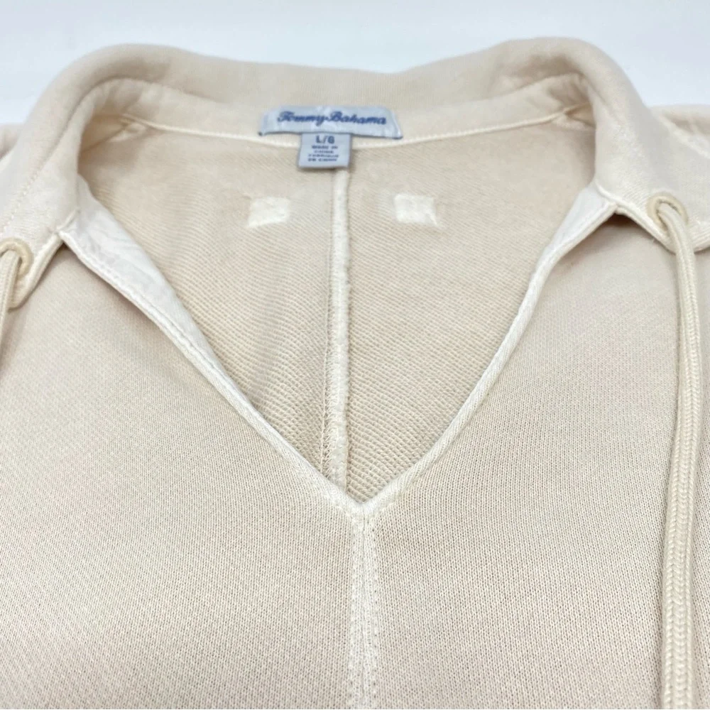 Tommy Bahama Sunray Cove Bedouin Sand Cotton Dress Tie Waist Large - Picture 6 of 11